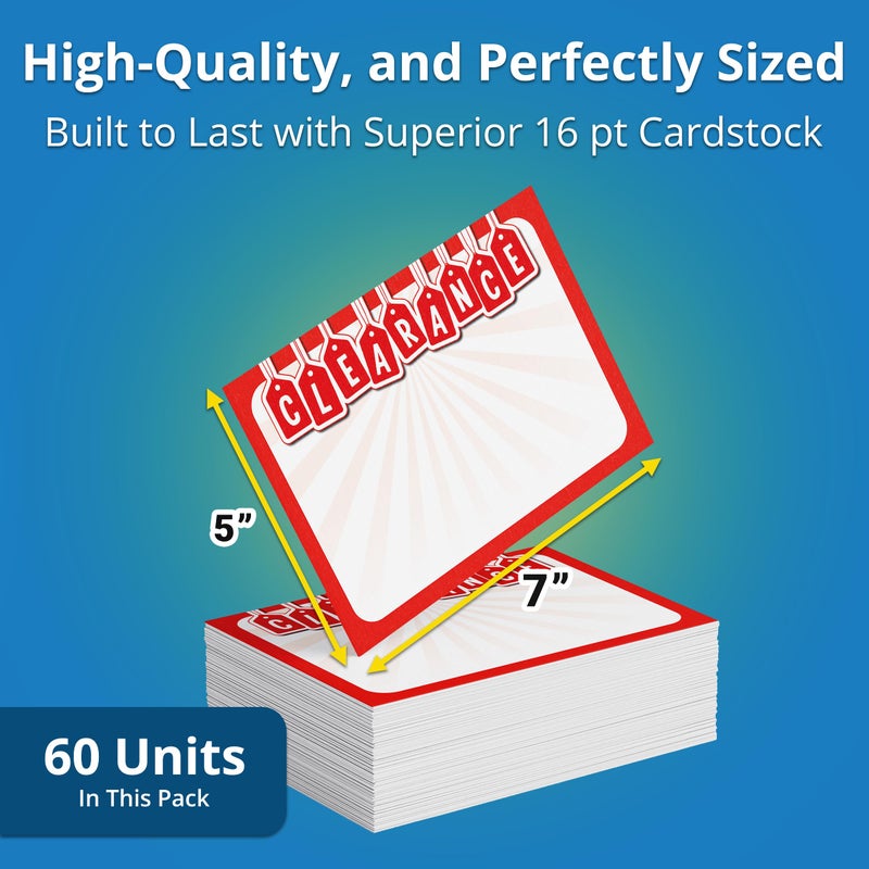 Retail Genius Red 5x7 In-Store Signage, 60 Pack. Thick, Durable and Easy to Write On Signs for Business, Fundraiser, Store & Flea Market - Image 4